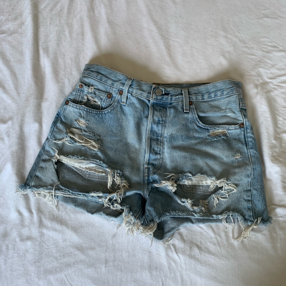 ripped denim shorts